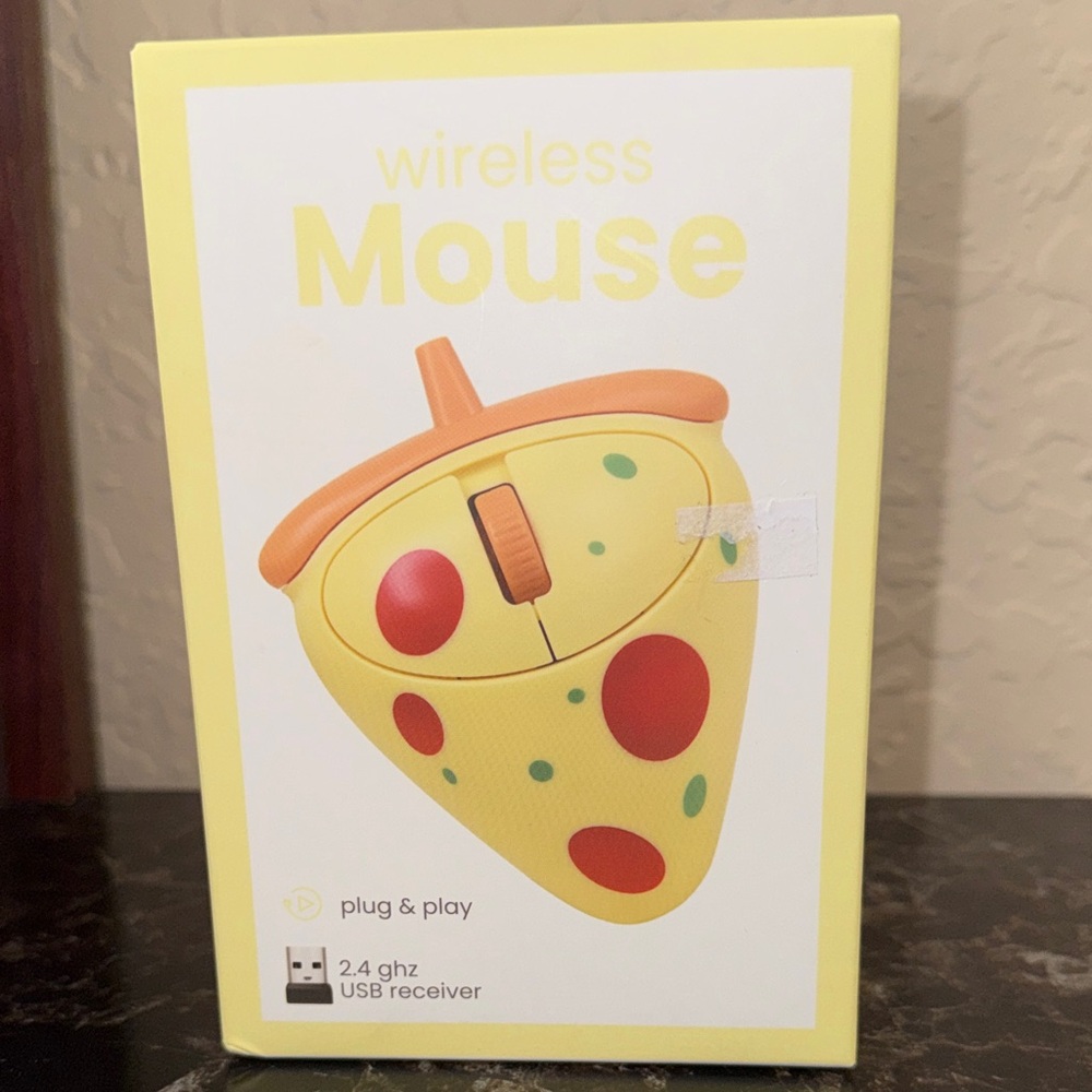 PizzaSlice Wireless Mouse - Yellow & Orange